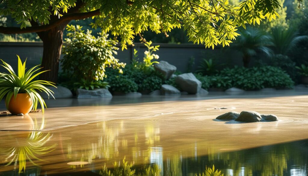 Generate an image of a serene environment where one can practice focused-attention meditation.