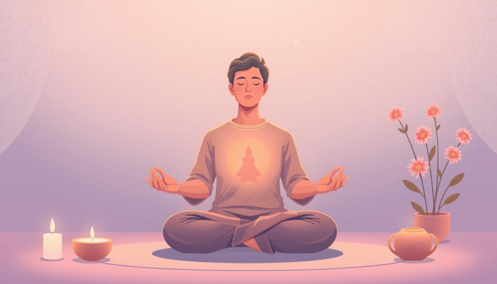 Image of a person practicing loving-kindness meditation