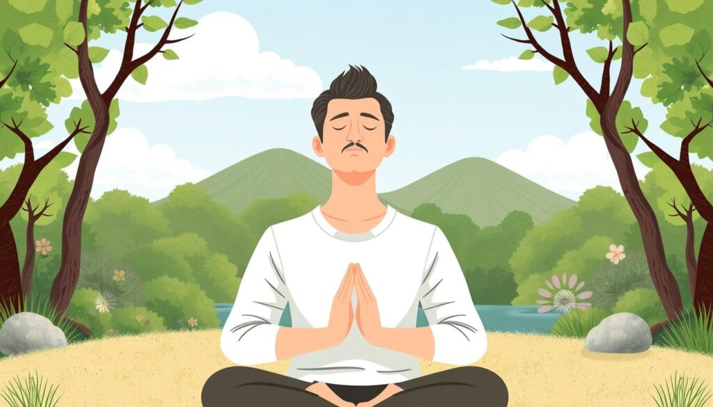 Image of a person practicing mindful breathing