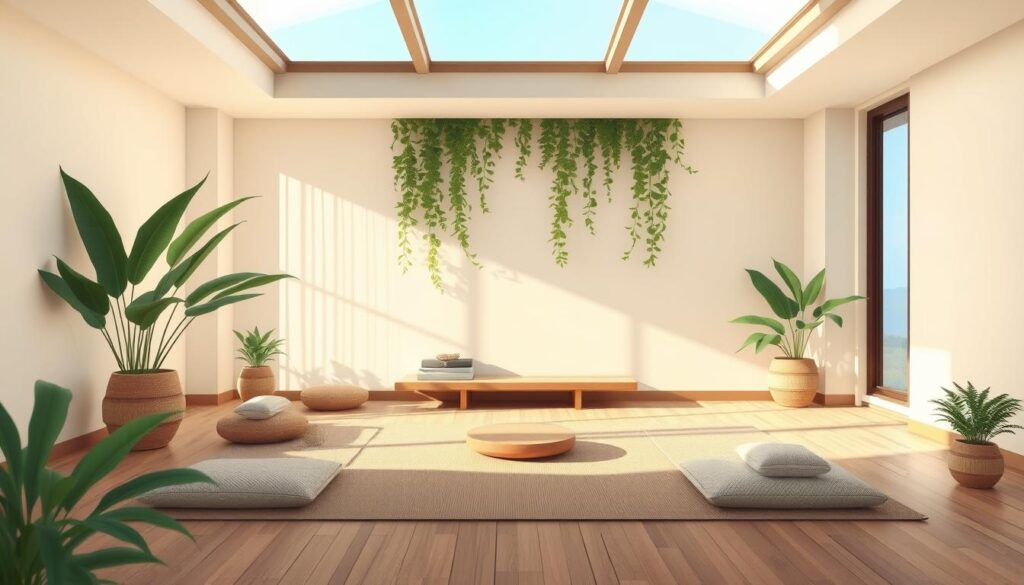 Image of a serene meditation environment
