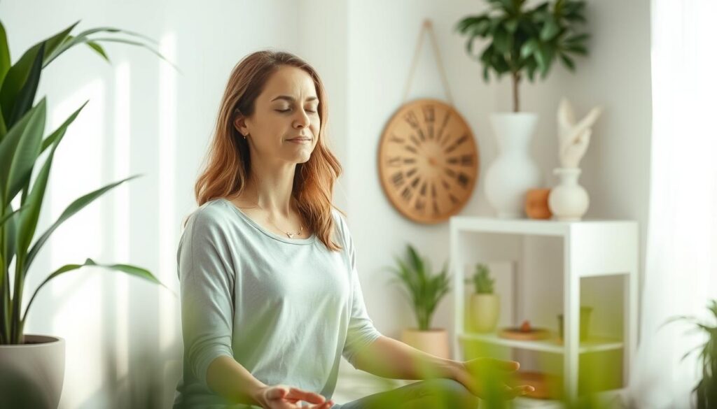 woman practicing mindfulness meditation